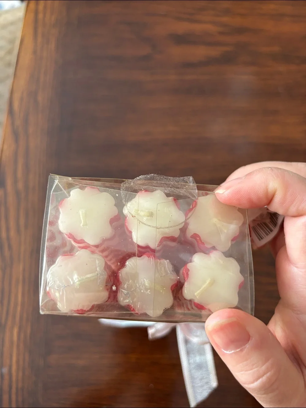 NWT vintage Peppermint Sticks candles with classic red and white striped design